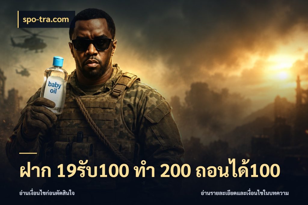 ฝาก 19รับ100 ทำ 200 ถอนได้100 จับคู่โบนัสกับสไตล์เกมที่ชอบ ในมุม spo-tra.com