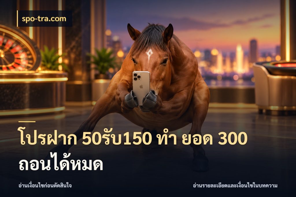โปรฝาก 50รับ150 ทํา ยอด 300 ถอนได้หมด spo-tra.com จับคู่โบนัสกับสไตล์เกมที่ชอบ