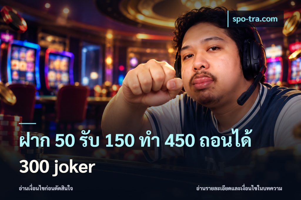 ฝาก 50 รับ 150 ทํา 450 ถอนได้ 300 joker