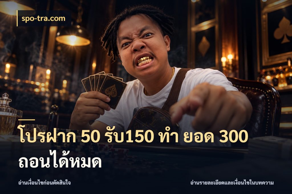 โปรฝาก 50 รับ150 ทํา ยอด 300 ถอนได้หมด จับประเด็นยอดรับก่อนเลือกความสนุก สไตล์ spo-tra.com