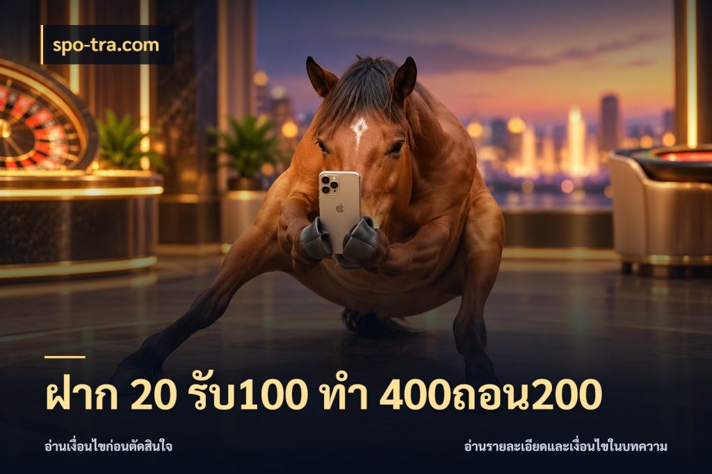 ฝาก 20 รับ100 ทํา 400ถอน200 ยอดฝากและยอดรับในมุมของคนชอบลุ้น กับ spo-tra.com