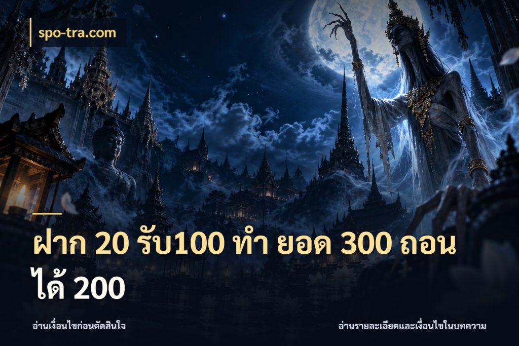 ฝาก 20 รับ100 ทํา ยอด 300 ถอนได้ 200 สีสันของโปรฝากและยอดรับ สไตล์ spo-tra.com