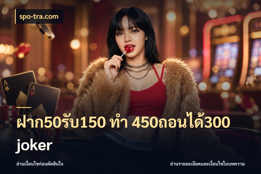 ฝาก50รับ150 ทํา 450ถอนได้300 joker สีสันของโปรฝากและยอดรับ สไตล์ spo-tra.com