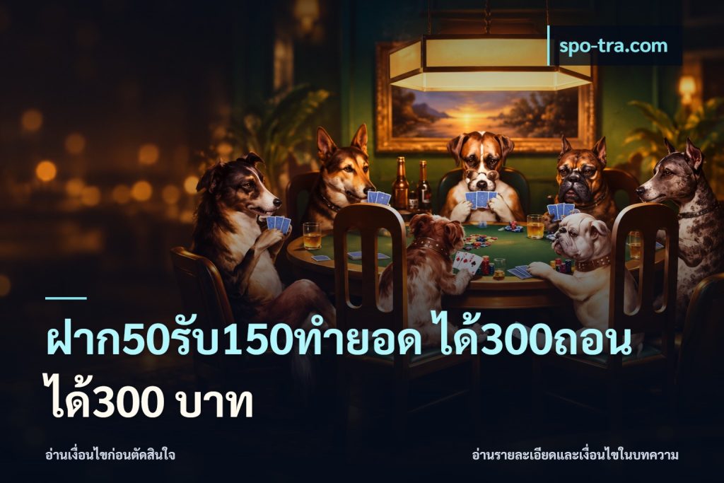 ฝาก50รับ150ทํายอด ได้300ถอนได้300 บาท