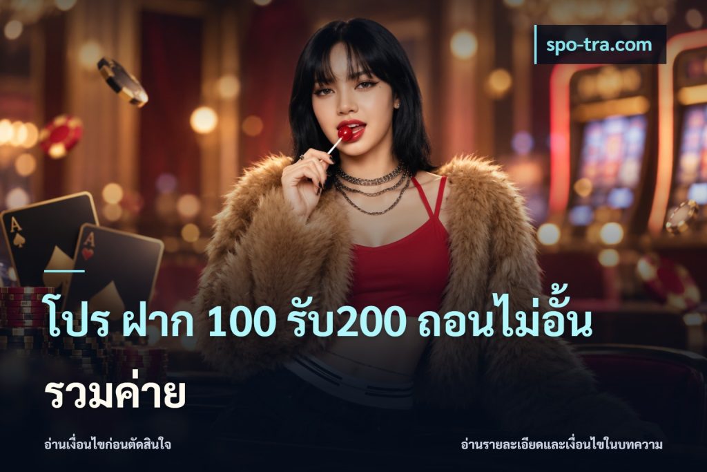 โปร ฝาก 100 รับ200 ถอนไม่อั้น รวมค่าย