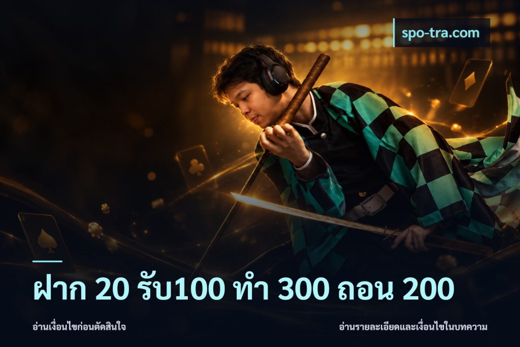ฝาก 20 รับ100 ทํา 300 ถอน 200