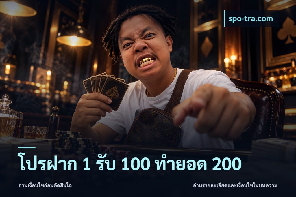 โปรฝาก 1 รับ 100 ทำยอด 200