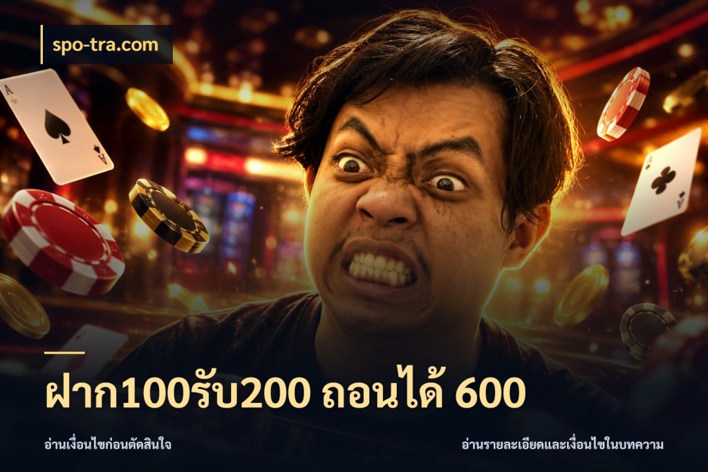 ฝาก100รับ200 ถอนได้ 600 spo-tra.com สีสันของโปรฝากและยอดรับ