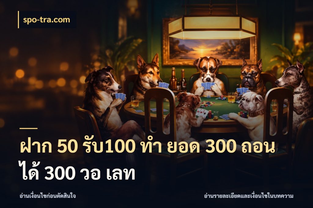 ฝาก 50 รับ100 ทํา ยอด 300 ถอนได้ 300 วอ เลท รูปแบบโบนัสกับสิทธิ์ของสายเกม กับ spo-tra.com