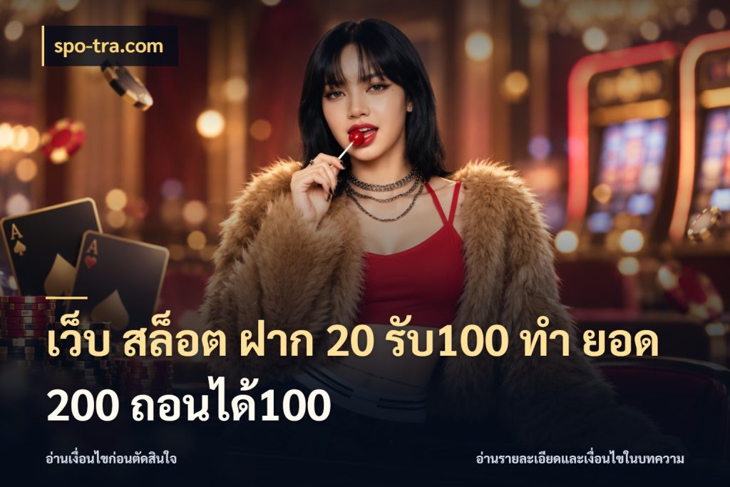 เว็บ สล็อต ฝาก 20 รับ100 ทํา ยอด 200 ถอนได้100 spo-tra.com โปรยอดรับที่สายเกมสนใจ