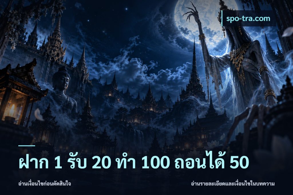 ฝาก 1 รับ 20 ทำ 100 ถอนได้ 50