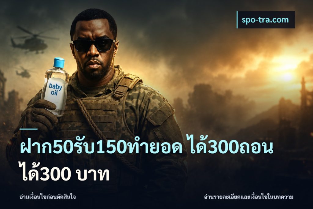 ฝาก50รับ150ทำยอด ได้300ถอนได้300 บาท