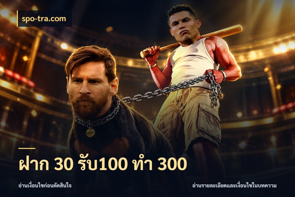 ฝาก 30 รับ100 ทำ 300 จับคู่โบนัสกับสไตล์เกมที่ชอบ ในมุม spo-tra.com