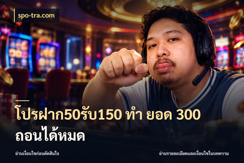 โปรฝาก50รับ150 ทํา ยอด 300 ถอนได้หมด จับประเด็นยอดรับก่อนเลือกความสนุก กับ spo-tra.com