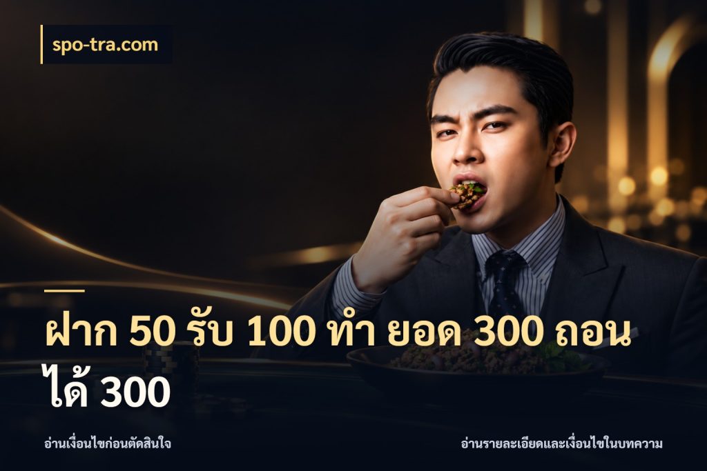 ฝาก 50 รับ 100 ทํา ยอด 300 ถอนได้ 300 จุดเด่นของเครดิตที่คนชอบเกมอยากรู้ กับ spo-tra.com