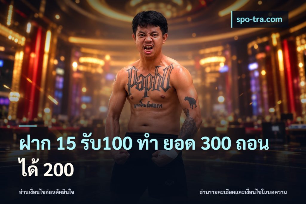 ฝาก 15 รับ100 ทํา ยอด 300 ถอนได้ 200