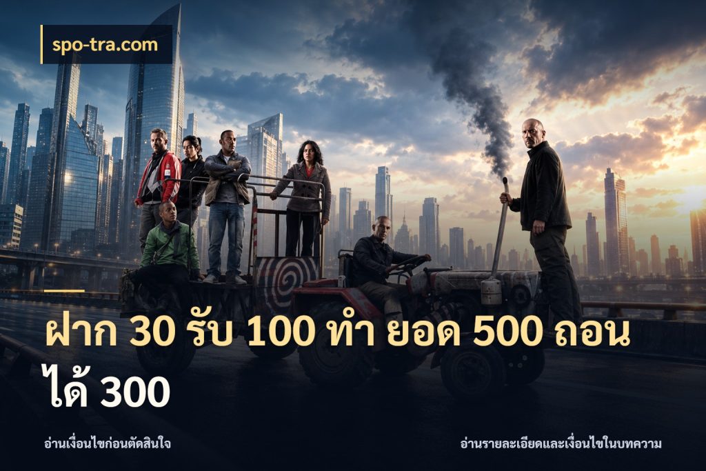 ฝาก 30 รับ 100 ทํา ยอด 500 ถอนได้ 300 เปิดมุมโปรให้เข้ากับเกมแนวโปรด กับ spo-tra.com