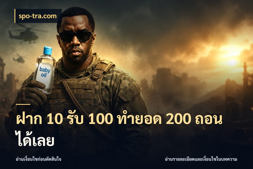 ฝาก 10 รับ 100 ทำยอด 200 ถอนได้เลย รูปแบบโบนัสกับสิทธิ์ของสายเกม กับ spo-tra.com