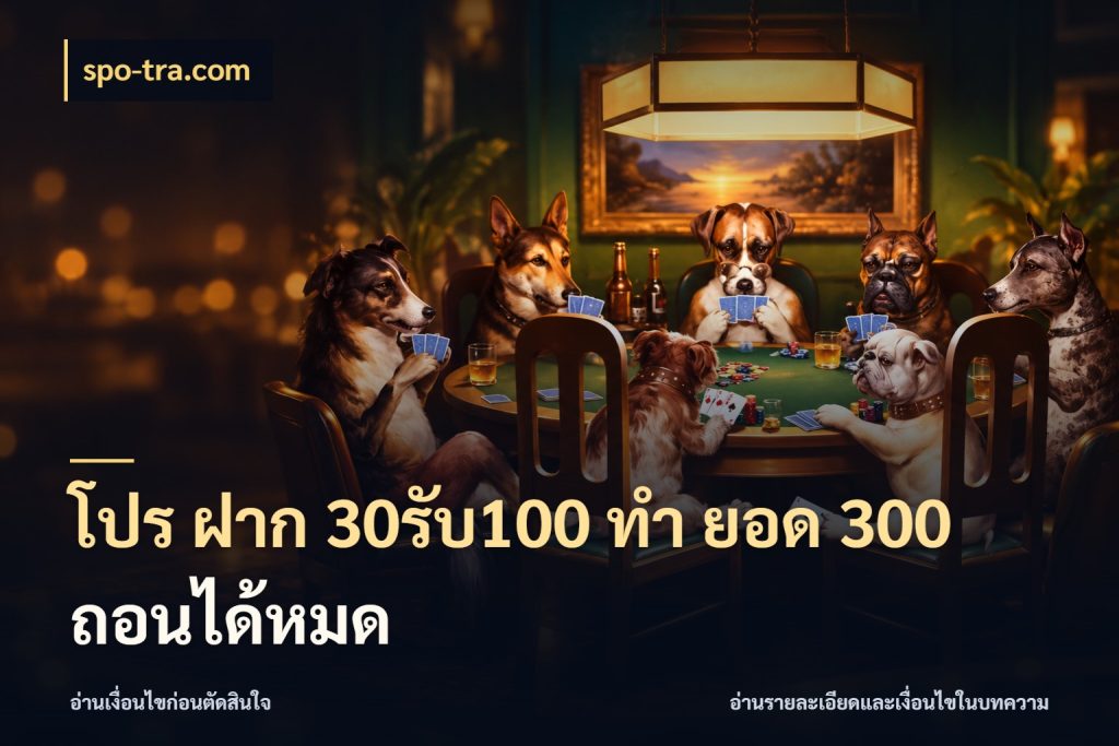 โปร ฝาก 30รับ100 ทํา ยอด 300 ถอนได้หมด เครดิตกับรูปแบบโปรที่ตรงใจ ในมุม spo-tra.com