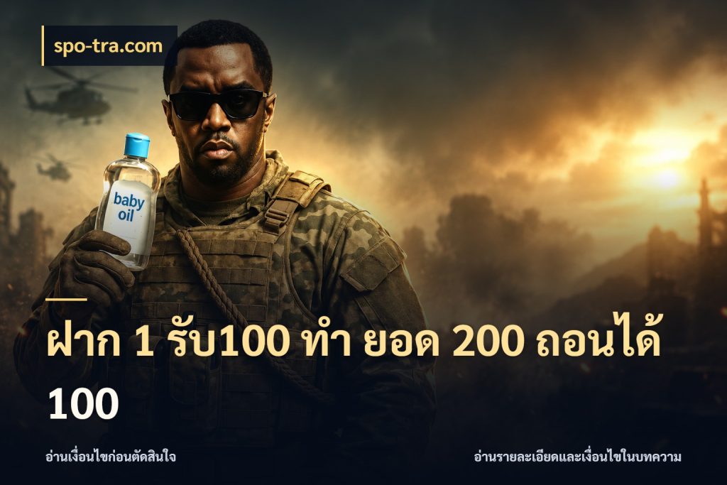 ฝาก 1 รับ100 ทํา ยอด 200 ถอนได้ 100 สายโบนัสเลือกจังหวะสนุกได้อย่างไร กับ spo-tra.com
