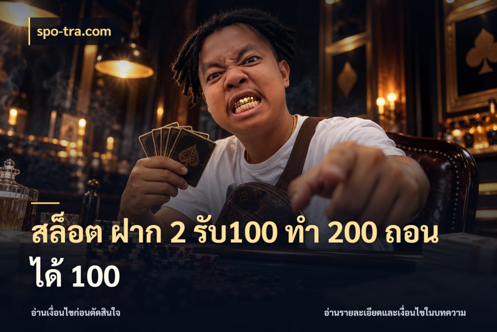 สล็อต ฝาก 2 รับ100 ทํา 200 ถอนได้ 100 เครดิตกับรูปแบบโปรที่ตรงใจ กับ spo-tra.com
